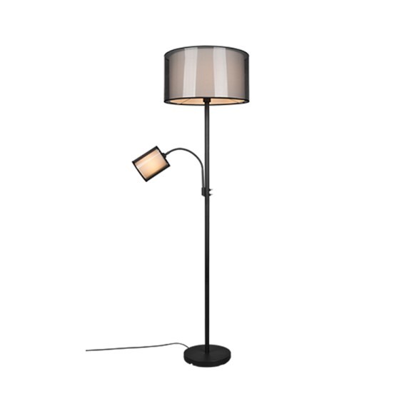Trio 411400232 Stehleuchte Burton 1x60W+40W | E27+E14 - separate Schalter, weiß, schwarz