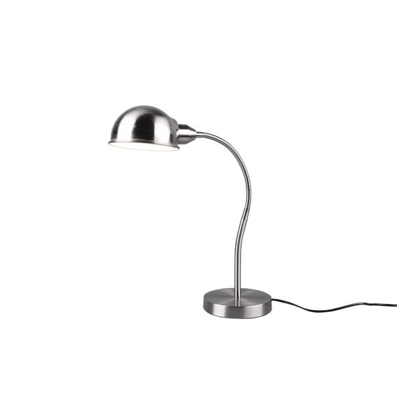 Trio 504900107 Tischleuchte Perry 1x28W | E27 - flexibler Arm, Kabelschalter, Nickel matt
