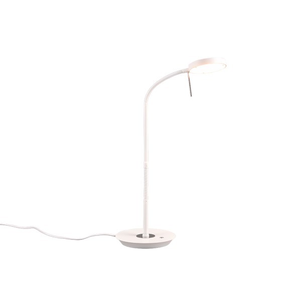 Trio 523310131 LED-Tischleuchte Monza 1x12W | 1400lm | 2300+3000+4000K | IP20 - einstellbare Lichtfarbe in einzelnen Stufen, flexibler Arm, integrierter Dimmer mit Sensor, Memory-Funktion, mattweiß
