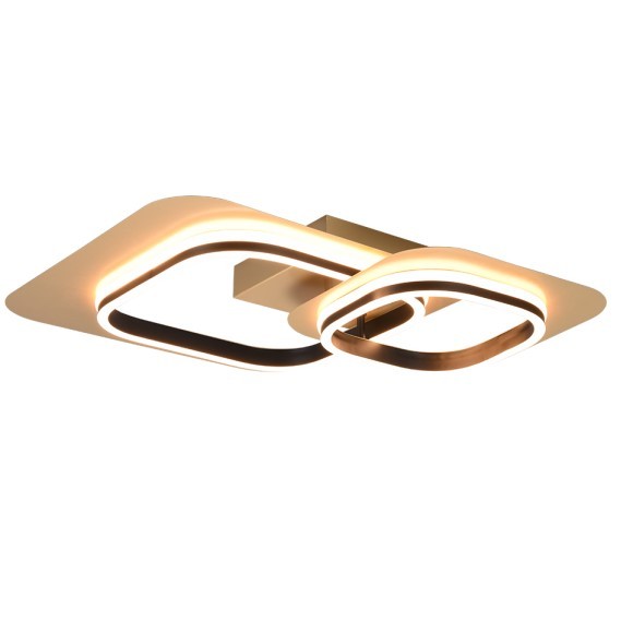 Trio 642910280 LED-Deckeneinbauleuchte Lugo 1x28W | 3400lm | 3000K - 3-Phasen-Dimmung, Schwarz, Gold
