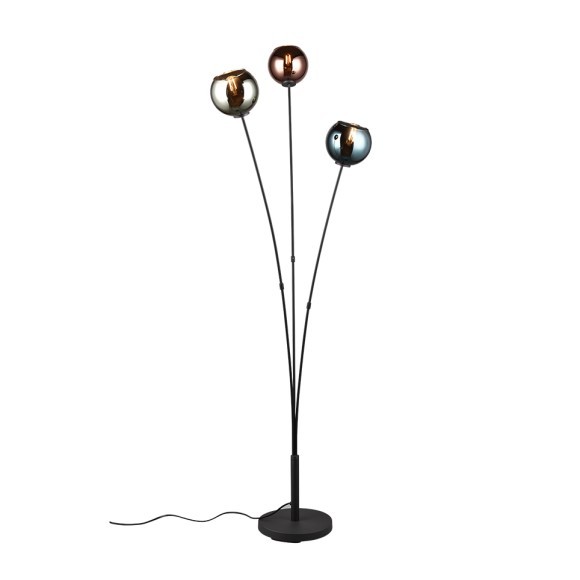 Trio R41303017 Stehleuchte Sheldon 3x10W | E14 | IP20 - Fußschalter, mehrfarbig/schwarz