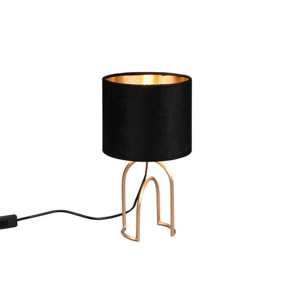 Trio R51131002 Tischleuchte Grace 1x40W | E14 - Kabelschalter, gold, schwarz