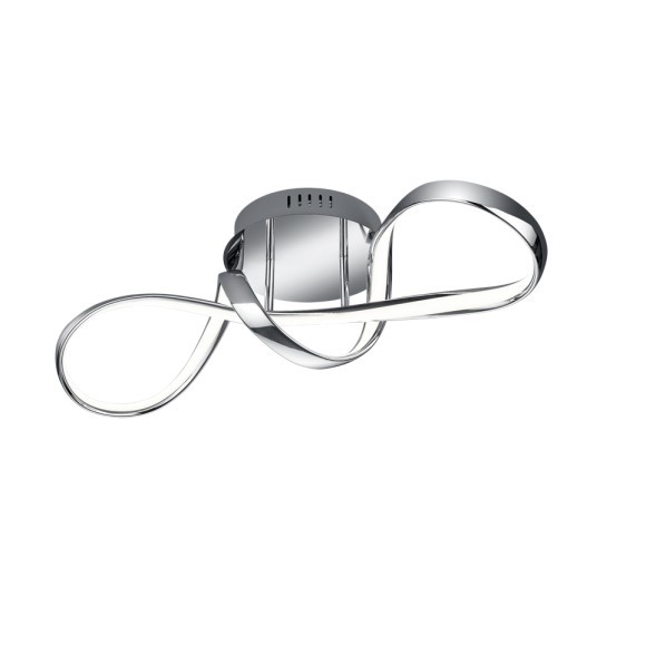 Trio R67091106 LED-Deckenleuchte Perugia 1x28W | 3400lm | 4000K - dimmbar, Dimmschalter, Chrom