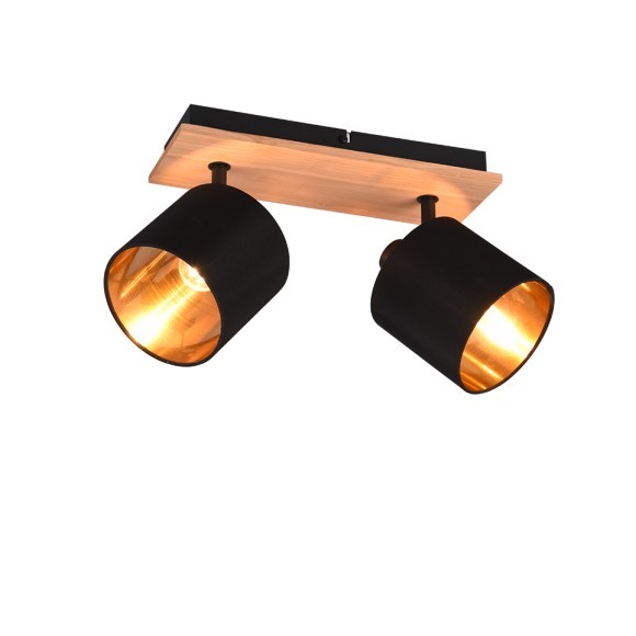 Trio R81332030 Deckenleuchte Tommy 2x28w | E14 - schwarz, Holz