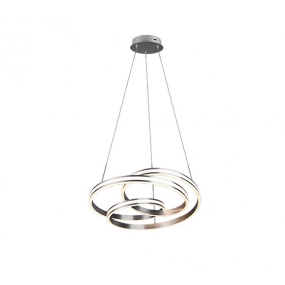 Trio 326210107 LED Hängende Deckenleuchte Yara 1x60w | 7200lm | 2300 + 3000 + 4000K - Verstellbare Höhe, DIP-Switch, 3-Phasen-Dimmen, Matt-Nickel