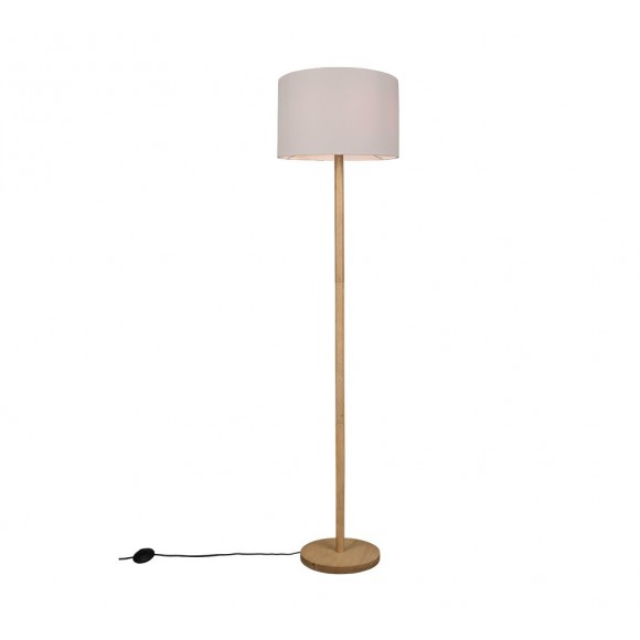 Trio 401200101 Stehleuchte Korba 1x60w | E27 - Fußschalter, Holz, weiß