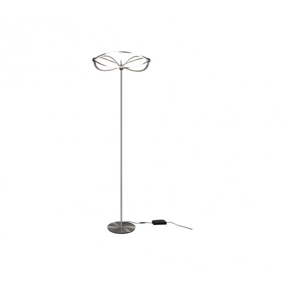 TRIO 421210107 LED Stehleuchte Charivari 1x31W| 3700L | 3000K | IP20 - dimmbar, Fußschalter, Nickel