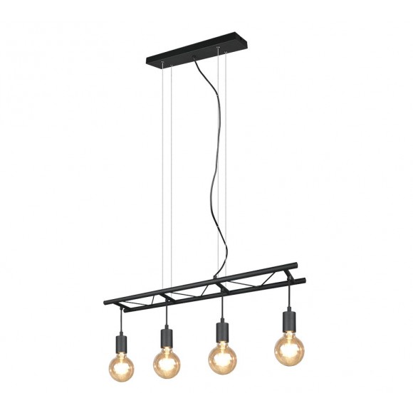 Trio R30644002 Hängende Deckenleuchte Ladder 4x10w | E27 - einstellbare Höhe, Holz, schwarz