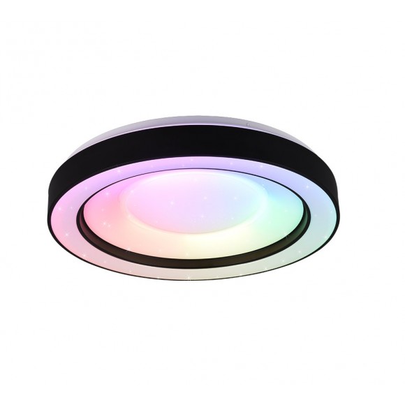 Trio R65091032 LED Deckenleuchte Arco 1x22w | 2500lm | 2700K-6000K | RGB - dimmbare, Speicherfunktion, Fernbedienung, Nachtmodus, Stellar-Effekt, schwarz