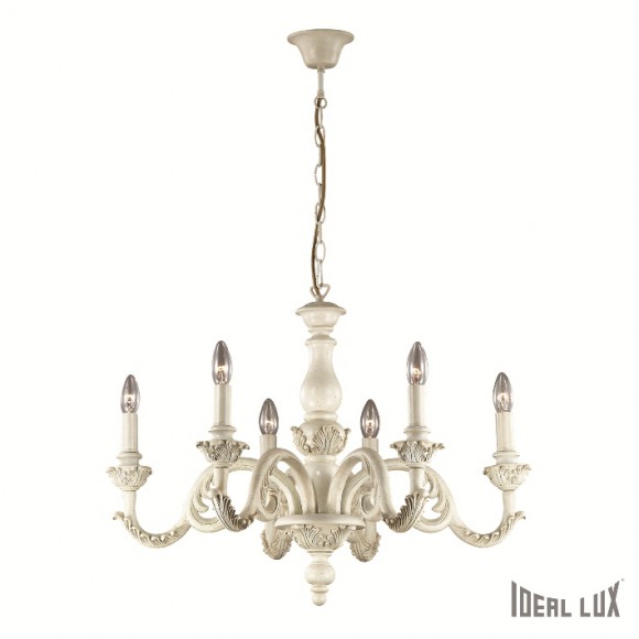 Ideal Lux 088570 Pendelleuchte 6x40W Giglio Bianco | E14