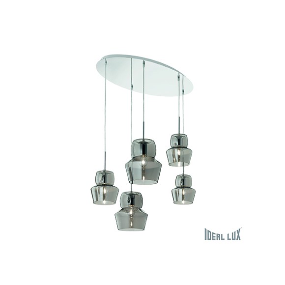 Ideal Lux 099590 Pendelleuchte 5x40W Zeno Grigio | E14
