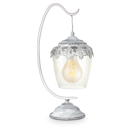 Eglo VINTAGE 49293 Tischlampe SUDBURY weiße Patina 1X60W