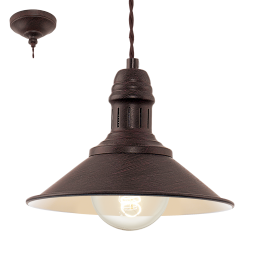 Eglo VINTAGE 49455 StickBURY Pendelleuchte braun / beige E27 1x60W