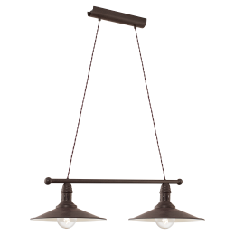 Eglo VINTAGE 49457 StickBURY Pendelleuchte braun / beige E27 2x60W