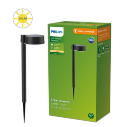 Philips 8720169265646 LED solar Erdspießleuchte Vynce | 1,5W integrierte LED-Quelle | 200lm | 2700K
