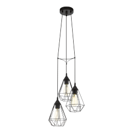 Eglo VINTAGE 94191 Pendelleuchte TARBES schwarz E27 3x60W