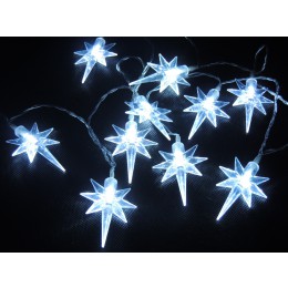 LED Weihnachtslichterkette, kaltweiß - Sterne, batteriebetrieben, 32308 1,4 m
