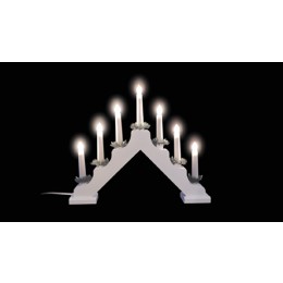 Holzleuchter weiß 7 LED