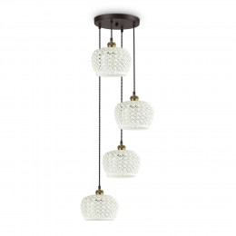 Ideal Lux 206790 Pendelleuchte EdelWhite 4x60W|E27
