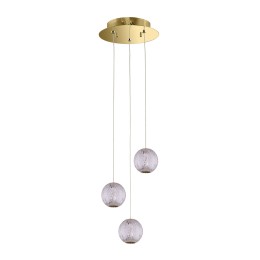 Italux PND-12220121-3A-GD LED Pendel-Kronleuchter Rosario | 12.6W integrierte LED-Quelle | 755lm
