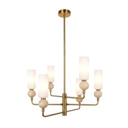 Italux PND-95331-6-BRSS Pendel-Kronleuchter Santos G9