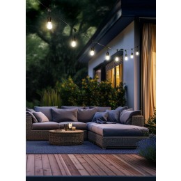 Trio TR74771132 LED Lichterkette für den Außenbereich CHAIN  | 1W E27 | 10x80lm | 3000K