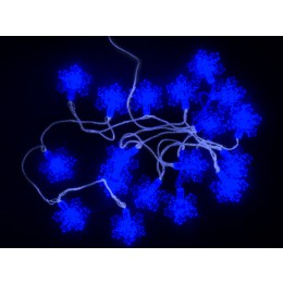 LED-Lichterkette mit Schneeflocken, blau 33602